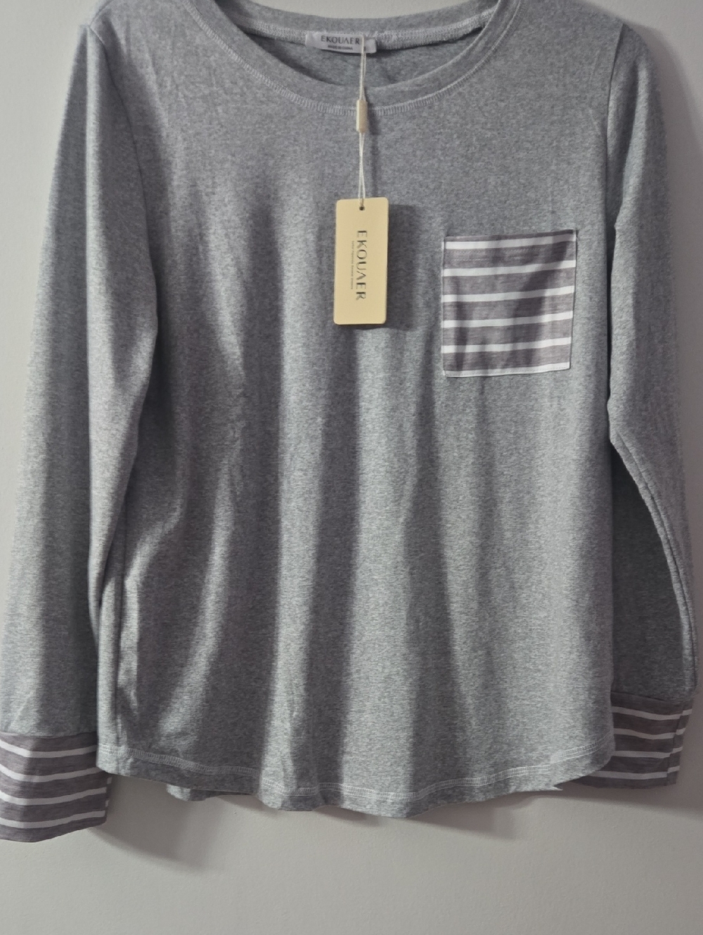 Grey Long-Sleeve Pocket Shirt